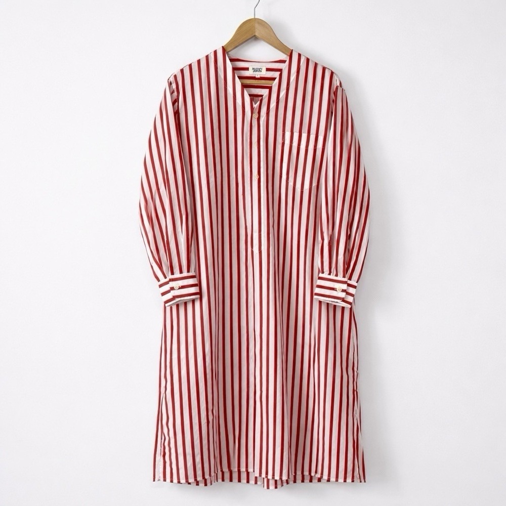 Sleepy Jones Red White Striped Cotton Nightshirt Tunic Lounge Dress Sz S
